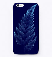 Barnsley Fern Fractal Blue, iPhone Case