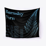 Barnsley Fern Fractal Blue, Wall Tapestry