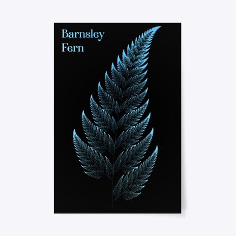 Barnsley Fern Fractal Blue, Poster